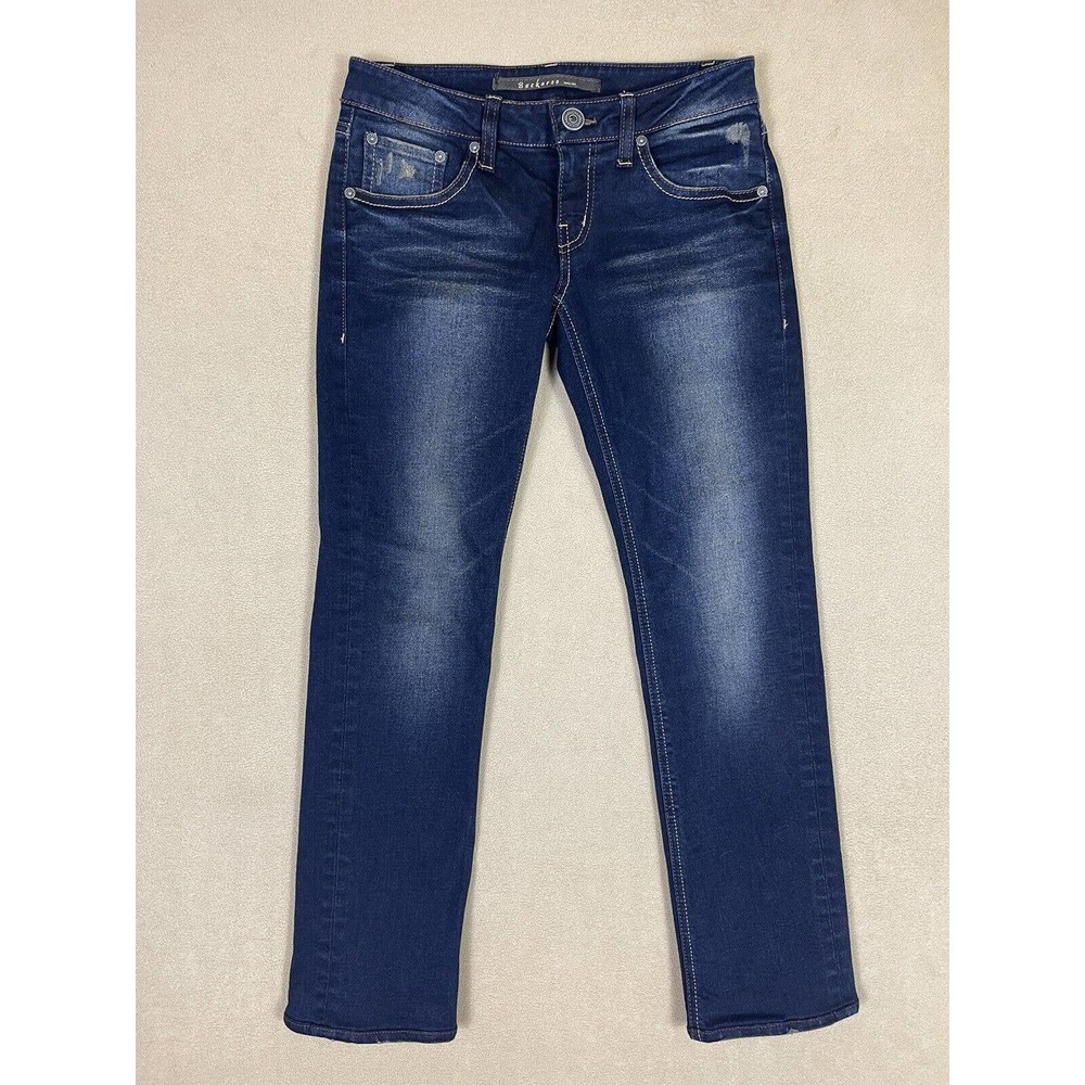 Buckaroo Womens 26 Blue Jeans Distressed Embroidered Pockets Low Rise Denim‎